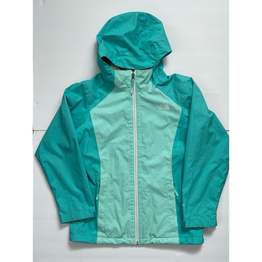 The North Face Aqua and Turquoise Rain Jacket